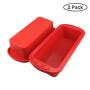 Silicone Bread and Loaf Pans - Set of 2 - SILIVO Non-Stick Silicone Baking Mold for Homemade Cakes, Breads, Meatloaf and Quiche - 8.9&quotx3.7&quotx2.4"