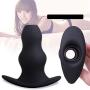 Mrshen 3- Pack Silicone Hollow Anales Plug Set Hollow Enema Plug Anall Dilator Hollow Plug Buutt Hollow Peep Dilator Fun Toys Sexy Tous for Couple (Transparent)