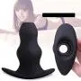 Mrshen 3- Pack Silicone Hollow Anales Plug Set Hollow Enema Plug Anall Dilator Hollow Plug Buutt Hollow Peep Dilator Fun Toys Sexy Tous for Couple (Transparent)