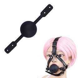 BESTOYARD Silicone Ball Gag Mouth Gag Erotic Toys Bondage Tools BDSM Slave Adult Toy for Couples Lovers (Black)