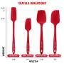 Silicone Spatula Set | 4 Versatile Tools Created for Cooking, Baking and Mixing | One Piece Design, Non-Stick & Heat Resistant | Strong Stainless Steel Core (UpGood Kitchen Utensils, Red)