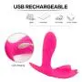 10 Vibration+ 6 Sucking Wearable USB Electric Toy for Women Quiet Powerful Strong with Silicone Wireless Remote Vǐberate Toys Mini Vǐbrant Toy for Women, Wearable Adult Toy, Hot Pink