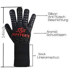 MAYFERTE BBQ Cooking Gloves Heat Resistant Glove Meat Claws & Stainless Steel Cooking Tongs (3)