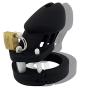 Mens Silicone Equipment Control cage with 5 Rings (Black)