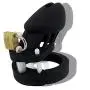 Mens Silicone Equipment Control cage with 5 Rings (Black)