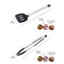 HACASO Silicone Kitchenware 9 Piece Spatula Set Stainless Steel Cooking Spoon Shovel Set of 8