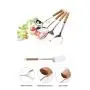 YingYing Home 4 pcs Eco-Friendly Wooden Handle Spatula Thickening Stainless Steel Kitchenware Spoon Shovel Practical Colander