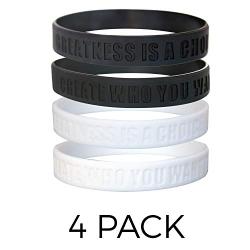 GOMOYO Greatness is a Choice, Create Who You Want to Be Motivational Silicone Wristband with Quote, Inspirational Rubber Bracelets