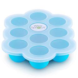 Silicone Baby Food Freezer Tray with Clip-on Lid by WeeSprout - Perfect Storage Container for Homemade Baby Food, Vegetable & Fruit Purees and Breast Milk - BPA Free & FDA Approved