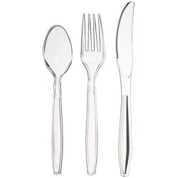 AmazonBasics 360-Piece Clear Plastic Utensil Cutlery Set