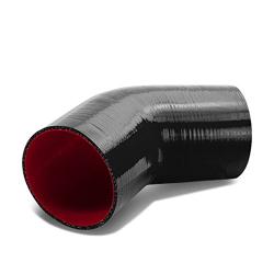 4 inches 45 Degree Elbow Turbo/Intercooler/Intake Piping Coupler Silicone Hose (Black & Red)