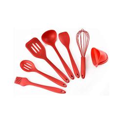 Silicone Kitchenware Set Of 7 Cooking Spoon Shovel Nonstick Cookware Set Egg Beater Brush