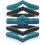 Rinfit Silicone Wedding Ring for Women Set of Thin & Stackable Rings. 5 Rings Pack. Comfortable, Soft Rubber Wedding Bands. Durable Wedding Rings Replacement. U.S. Patent Pending. Size 4-10