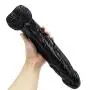 12in Body-Safe Silicone Luxury High Quality Black Huge D?ld? Waterproof Hands-Free Massage Wand Toys