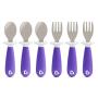 Munchkin Raise Toddler Forks and Spoons 6 Piece, Purple