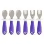 Munchkin Raise Toddler Forks and Spoons 6 Piece, Purple