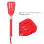 CAROLA 2pcs Stainless Steel Nylon Square Kitchen Tongs BBQ Tongs Utility Tong Cooking Red