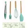 JunbosiKitchenware, Wooden Handle, Silicone Kitchenware Set, Nine-Piece Kitchen Tool, Shovel Spoon Set, Kitchenware