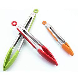 Jdeepued Silicone kitchenware 3-Piece Heavy Duty Non-Stick Stainless Steel Silicone BBQ and Kitchen Silicone Kitchen Utensils (Color : Multi-Colored, Size : 3 Piece Set)