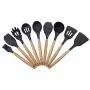 Jiyaru 9 pcs Nonstick Cookware Silicone Kitchen Utensils Heat Resistant Cooking Baking Kitchenware Set