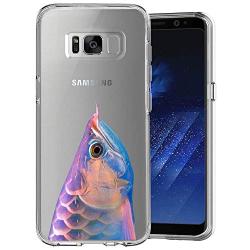 Samsung Galaxy S8 Case, Soft TPU Slim-Fit Flexible Ultra-Thin Clear Case, Full-Body Rugged Bumper Print Arowana Case for Samsung Galaxy S8, Transparent