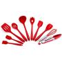 Kitchen Gadget Set, 10 Pieces of Silicone Kitchen Accessories Cookware Set, Environmental Non-Stick Silicone Kitchenware Set, red