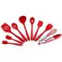 Kitchen Gadget Set, 10 Pieces of Silicone Kitchen Accessories Cookware Set, Environmental Non-Stick Silicone Kitchenware Set, red