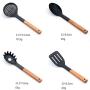 Silicone Cooking Utensil Kitchen Set - Wooden Handle Nonstick Cookware Spatula Cooking Tool Silicone Kitchenware Set, Kitchenware