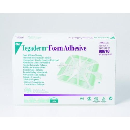 3M Tegaderm Foam Adhesive Dressing - Tegaderm Foam Adhesive Dressing 90610 - Box of 10 - MMM90610_BX