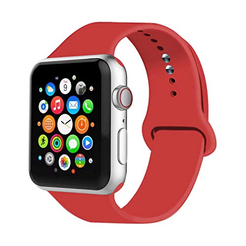 IYOU Sport Band Compatible with Watch Band 38MM 42MM 40MM 44MM, Soft Silicone Replacement Sport Strap Compatible with 2019 Watch Series 5 2018 Watch Series 4/3/2/1