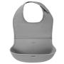 OXO Tot 2-Piece Waterproof Silicone Roll Up Bib with Comfort-Fit Fabric Neck, Gray/Teal