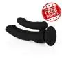 Silicone Moving Massager Double Penetration Harness Compatible Toy for Couple