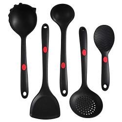 5Pcs Silicone Kitchenware Set,Non Stick Kitchen Utensil Set,Soft Heat Resistant Solid Easy Clean Cooking Tools