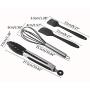 Jiyaru 10 pcs Silicone Kitchen Utensils Heat Resistant Cooking Baking Kitchenware Set Black