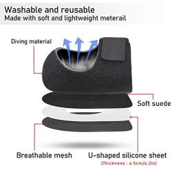 4 Pieces Heel Cushions Protectors Plantar Fasciitis Heel Pads Heel Cushion Inserts Heel Cups Adjustable Breathable Heel Support for Cracked, Dry, Achilles Heels, Heel Pain Relief (S, Black)