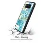 Samsung Galaxy S8 Case, Blue Flower Shock-Absorption TPU Rubber Bumper Samsung Galaxy S8 Case, Ultra Thin Slim Protective Cover for Samsung Galaxy S8-Black