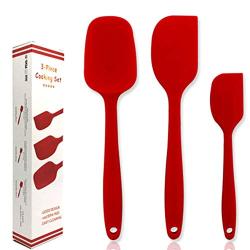 Kitchenware Utensils Set 3 Piece Premium Silicone Heat Resistant Non-Stick Baking Professional Cake Tools Red