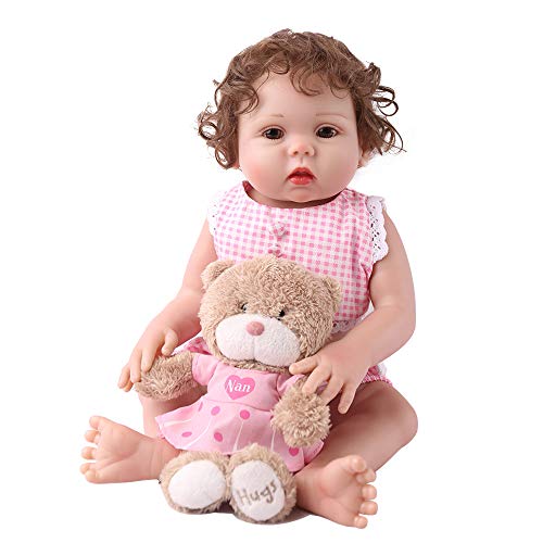 CHAREX Belly Reborn Baby Dolls, 18 Inches Full Body Silicone Vinyl ,Weighted Handmade Newborn Gifts Doll