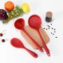 JunbosiKitchenware Silicone Kitchenware 4 Piece Set Cooking Spoon Shovel Nonstick Shovel Spoon Set Kitchenware,Black