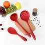 JunbosiKitchenware Silicone Kitchenware 4 Piece Set Cooking Spoon Shovel Nonstick Shovel Spoon Set Kitchenware,Black
