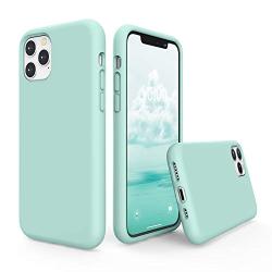 SURPHY Silicone Case Compatible with iPhone 11 Pro Case 5.8 inch, Liquid Silicone Full Body Thickening Design Phone Case (with Microfiber Lining) for iPhone 11 Pro 5.8 2019, Mint Green