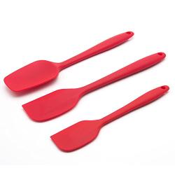 Silicone Spatula,Lanker Kitchenware 3Pcs Kitchen Utensils Set Cake Cream Butter Spatulas Tools-KT28 Red