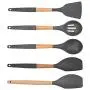 LDGR Pancake Spatula Silicone Kitchenware Spatula Colander Spoon Butter Scraper with Beech Handle Hole Hook Design Wooden Silicone Cover