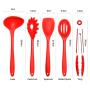AMLINKER Silicone Heat Resistant Kitchen Cooking Utensil 10 Piece Cooking Set Non-Stick Kitchen Tools (Red)