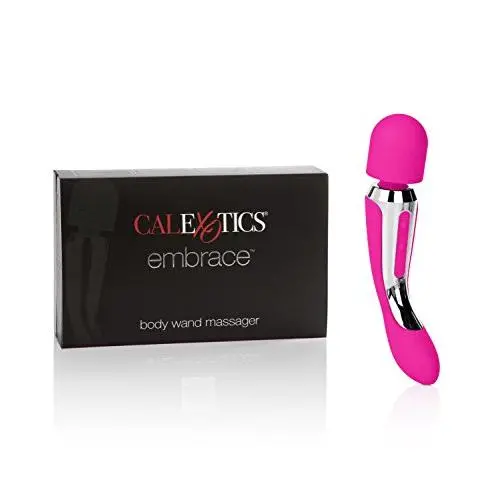 CalExotics Embrace Body Wand Massager ? Silicone Waterproof Vibrator ? 7 Function Rechargeable Adult Sex Massager for Couples - Pink