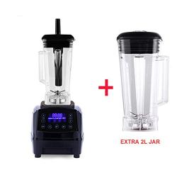 Automatic Digital Smart Timer Program 2200W Heavy Duty Power Blender Mixer Juicer Food Processor Ice Smoothie Bar Fruit,Black Extra 2L Jug,Uk Plug