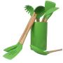 Kitchen Gadget Set 7 Piece Silicone Kitchen Utensil Set Wooden Handle Silicone Kitchenware Nonstick Pan Set, green