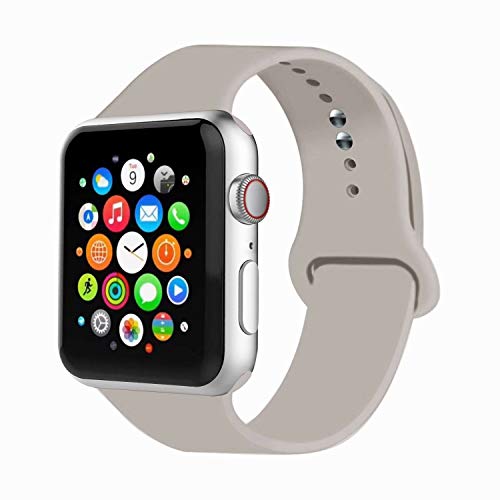 IYOU Sport Band Compatible with Watch Band 38MM 42MM 40MM 44MM, Soft Silicone Replacement Sport Strap Compatible with 2019 Watch Series 5 2018 Watch Series 4/3/2/1