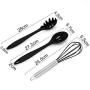 Kitchen Utensils,Silicone Kitchenware Set of 10 High Temperature Silicone Kitchenware Set Nonstick Cookware Shovel Set (Black)