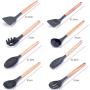 Kitchen Small Kitchen Set Wooden Handle 11-Piece Non-Stick Pan Silicone Spatula Kitchenware Set Home Kitchen Cooking, Kitchenware